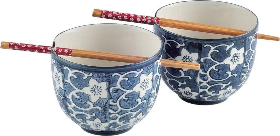 Ramen Bowl Japanse Stijl Porseleinen Noedelkom Set 470 ml Bamboe Eetstokjes Zegen Karakters
