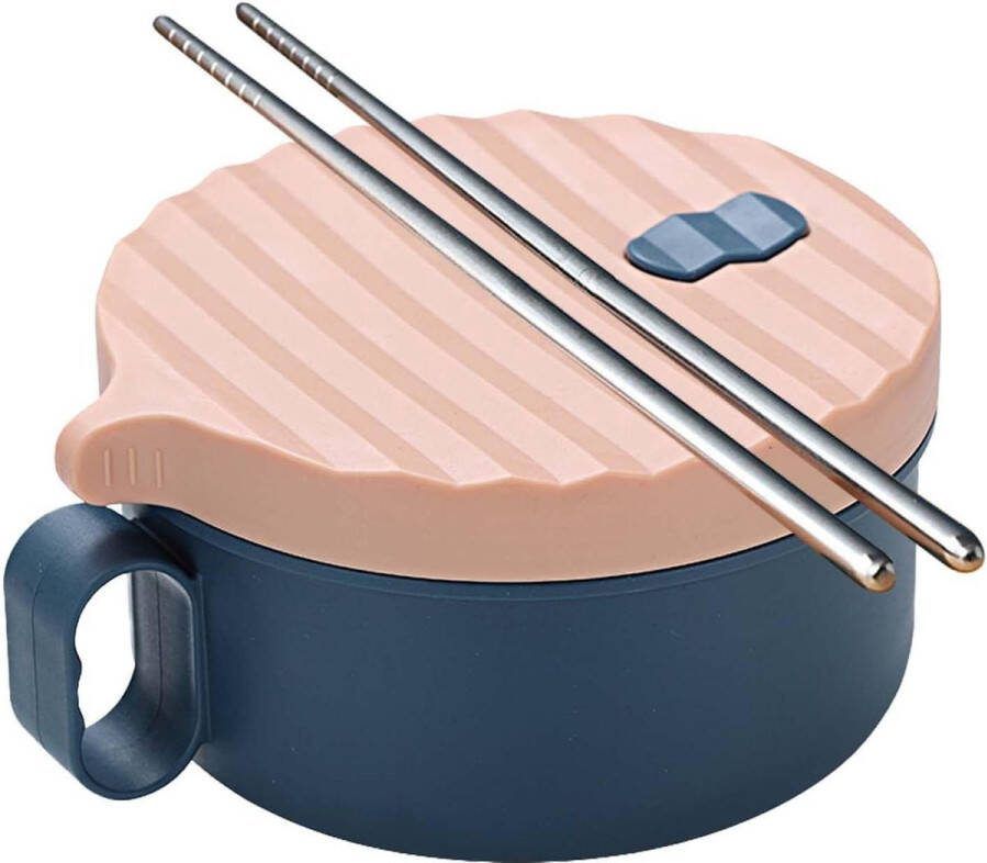 Ramen Bowl met plafond 1200 ml ramenkom roestvrij staal draagbare mueslikom Japanse soepkom instant noedelkom met handvat