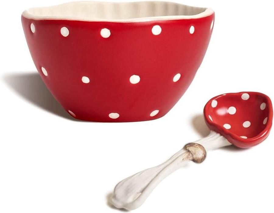 Kleine Soepkommen Veiligheid Mat Keramiek 4.3'' Rijstkommen Champignonlepel Gebruik voor Noedels Salade Pasta & Meer