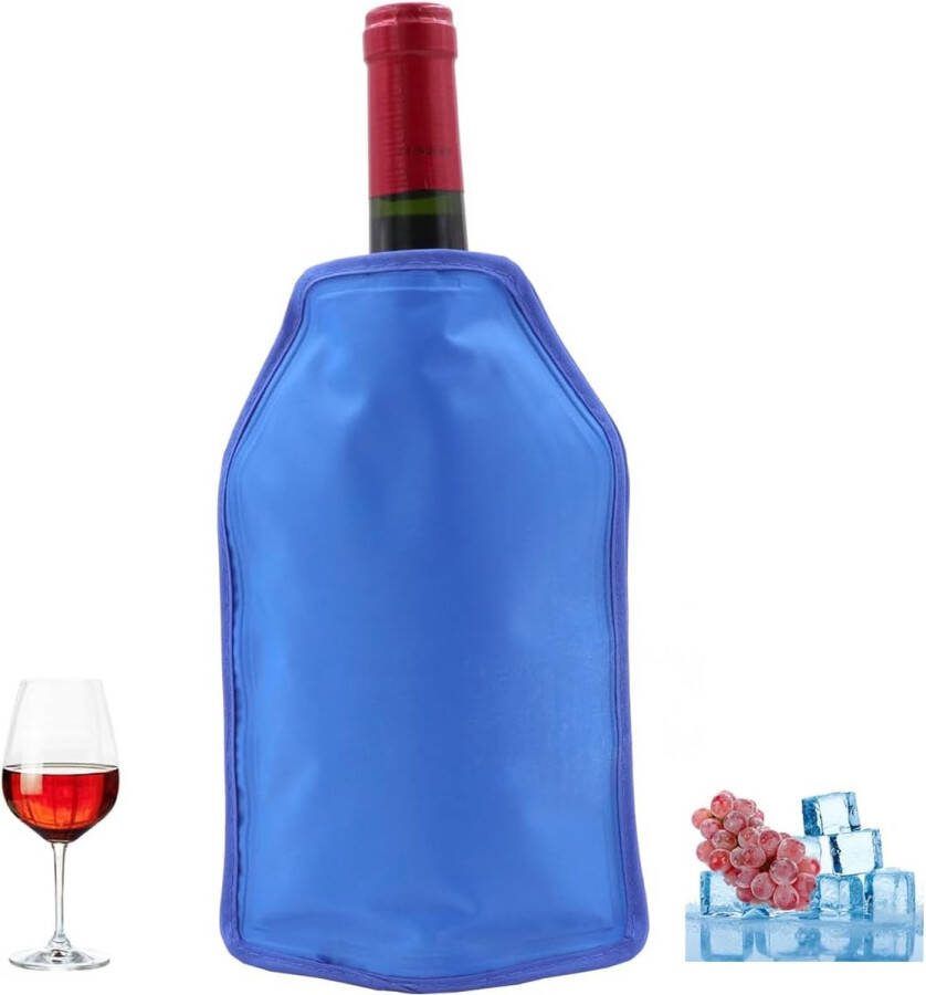 Rapid Ice Wijnkoeler Gel Wijnfles Koeler Ice Pack Case Vriezer Case Vodka Tequila Cooler Carrier (Blauw)