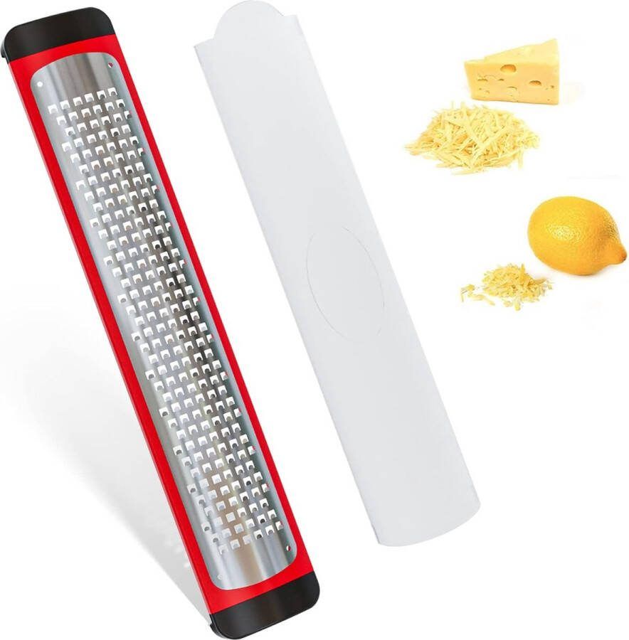 Rasp kaasrasp parmezaanrasp rasp keukenrasp knoflookrasp rasp roestvrij staal citroenrasp gemberrasp nootmuskaatrasp rasp van roestvrij staal parmezaanschaaf rood