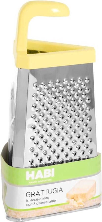 Rasp met 3 zijden handvat van hout en roestvrij staal Keukenrasp 8829000