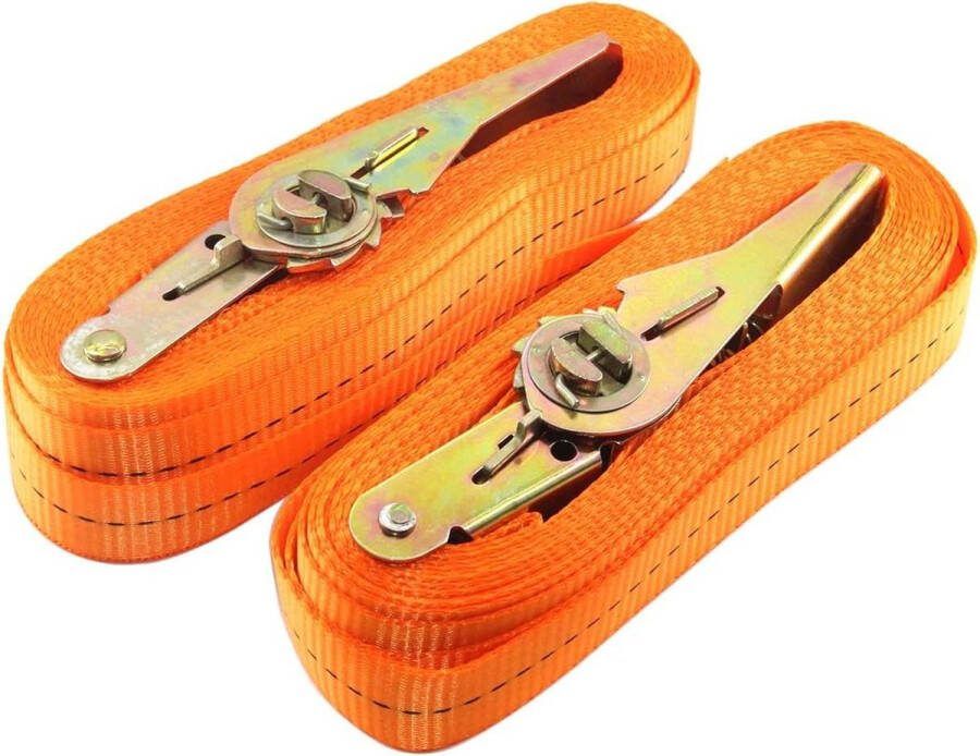 Ratchet Tie Down Strap 2 stuks Heavy Duty Cargo Sjorbanden 7 Meter lang 25 MM Breedte 800kg Laden Verstelbare Spanningsriemen Draagtas Bagage Grote Objecten Auto Motorfiets. Spanbanden met ratel