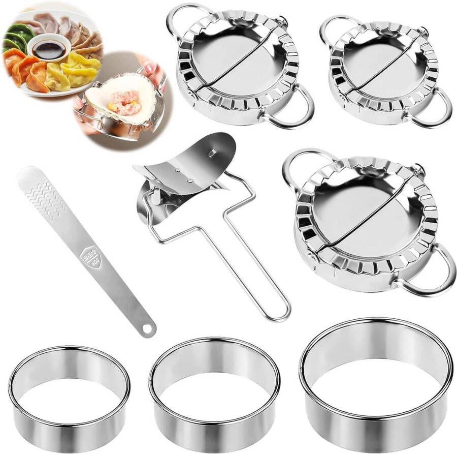 Ravioli Dumplingmaker roestvrij staal 8 stuks uitsteekvormpjes steekzakken vormer knoedels raviolivormer keuken gereedschap
