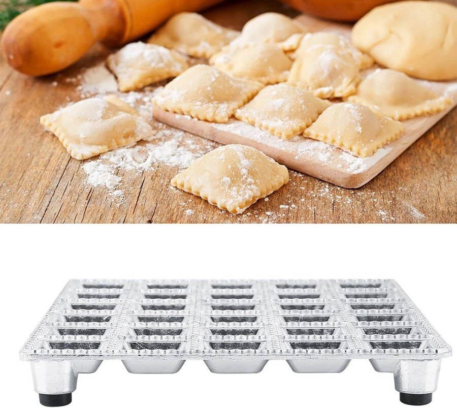 Ravioli vormer Dumpling Ravioli Pelmeni Maker Ravioli uitsteekvormpjes Pelmeni Manti Ravioli vorm 30 gaten vierkant ravioli aluminium Pelmenniza Russische knoedelpers voor keukenhulpen