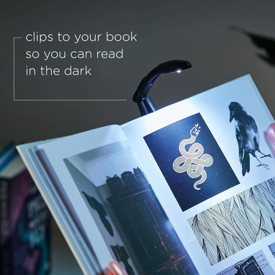 Really Tiny Book Light Compact Reading Lights for Books in Bed Flexible Book Light Clip On A Great Book Lamp with Batteries Included Reading Light Black Leeslampje Book