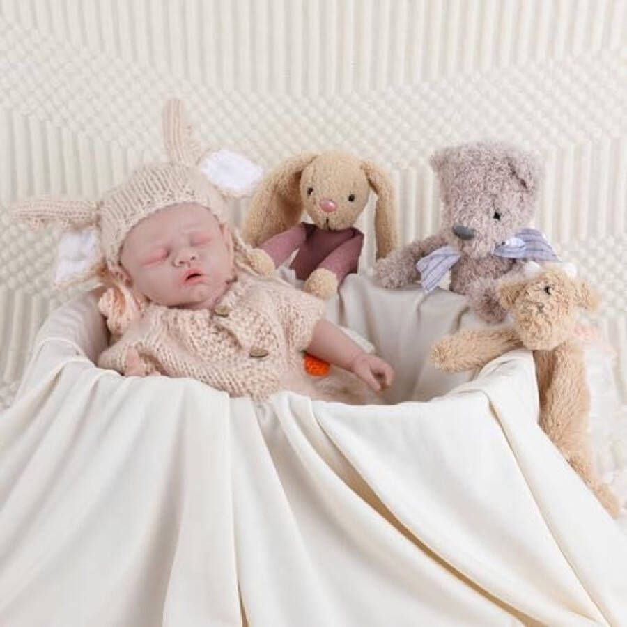 Reborn babypop met open mond voor pasgeborenen tweelingen zachte babypop voor meisjes