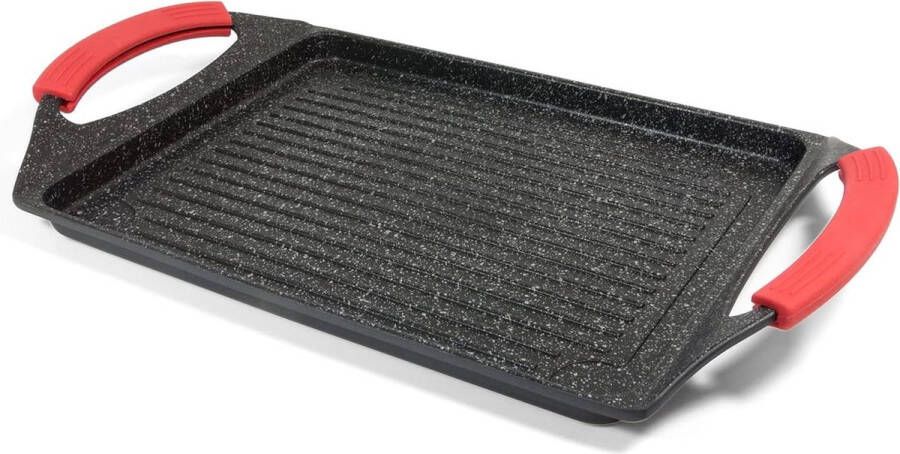 Rechthoekig grillrooster 35 x 22 cm geschikt voor inductie Grilplaat