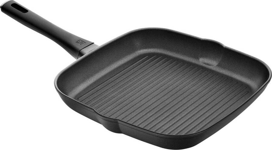 Rechthoekige aluminium grillpan van 28 cm met PTFE-antiaanbaklaag Zwart Kookpan met anti-aanbaklaag Grilplaat