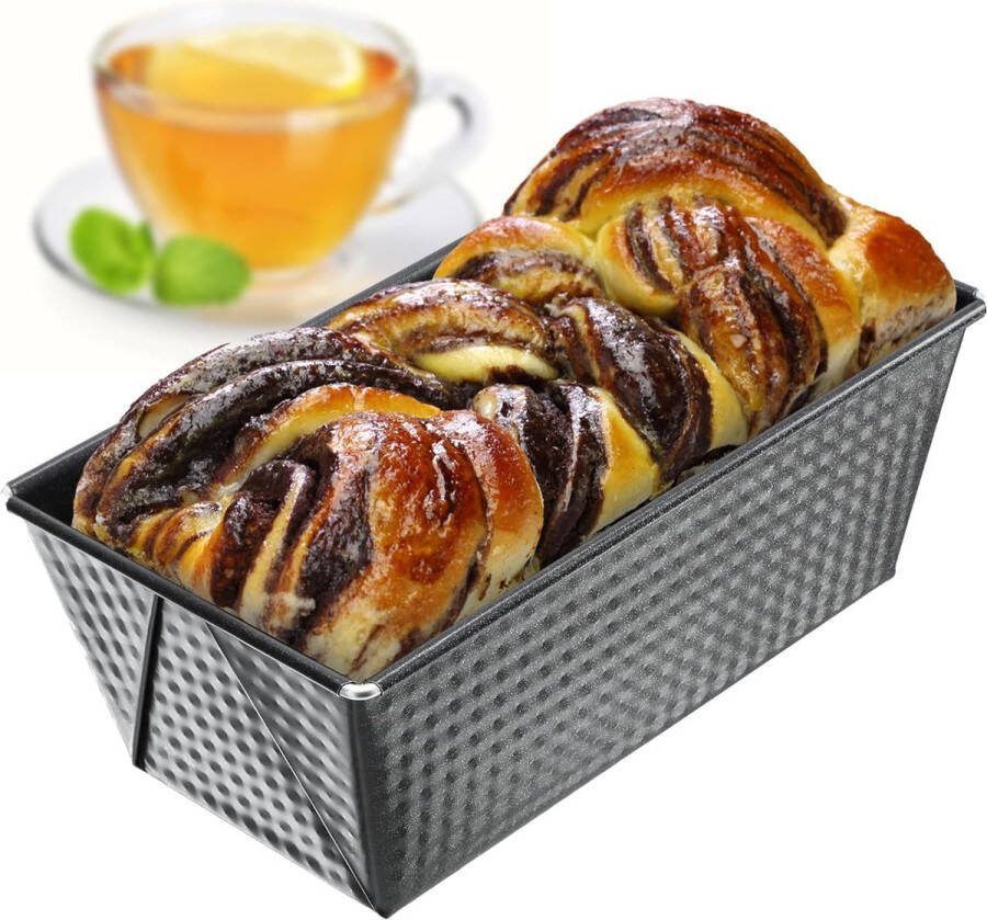 Rechthoekige bakvorm van blik koningskaartvorm met antiaanbaklaag broodbakvorm cakevorm bakvorm hoekige broodvorm (zwart 31 x 15 5 cm)