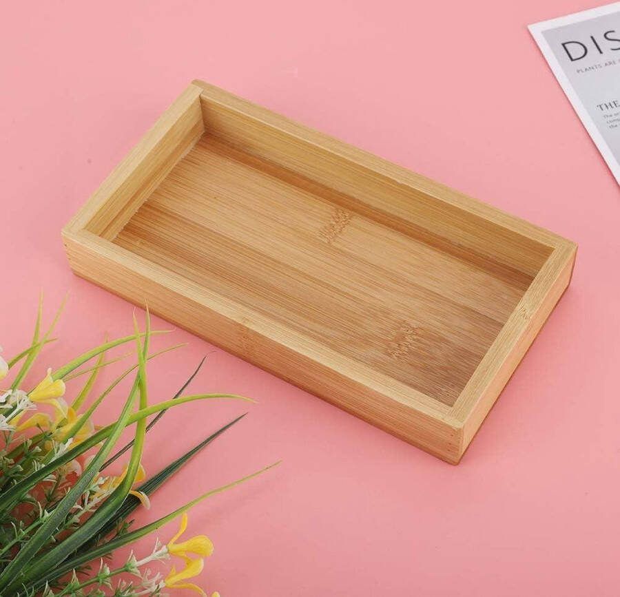 Rechthoekige bamboe dienblad voor Japanse stijl fruit thee voedsel snacks ideaal voor restaurant thuiskantoor hotelbar 28 * 19.5 * 3 cm