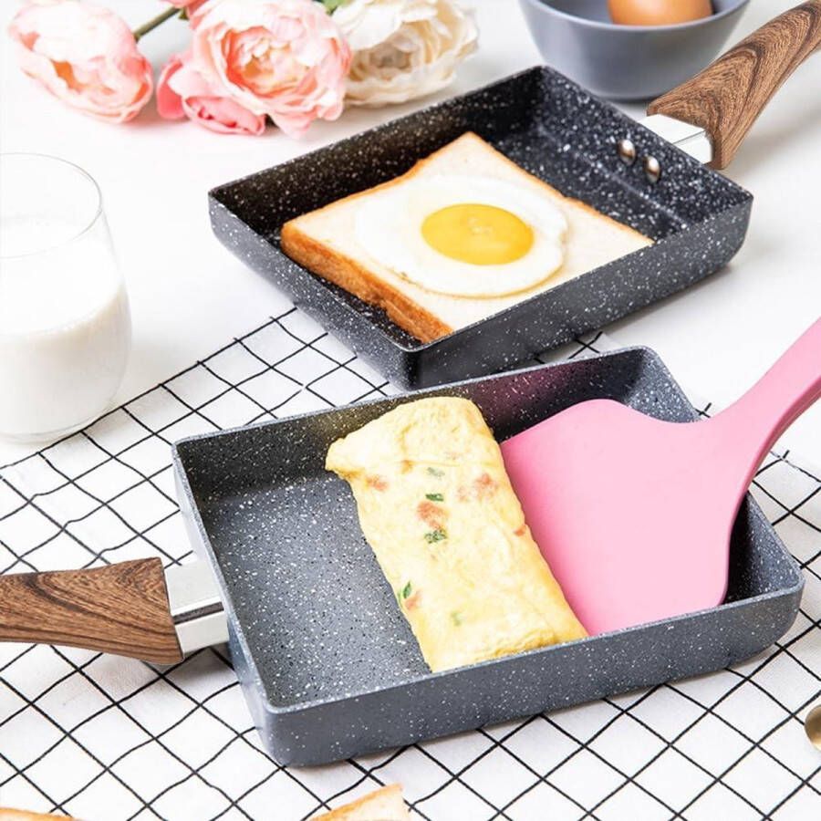 Rechthoekige Omelet Pan Antiaanbaklaag Tamagoyaki Steelpan Mini Zwarte Steelpan Keukenkookgerei