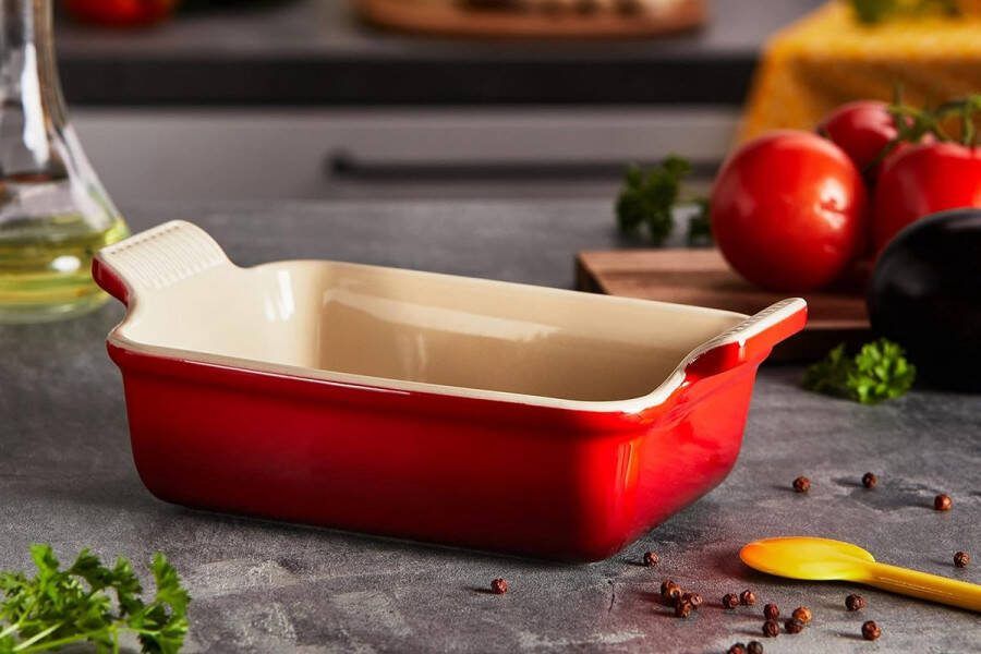 Rechthoekige ovenschaal Traditie van aardewerk 19 cm 1 liter kersenrood