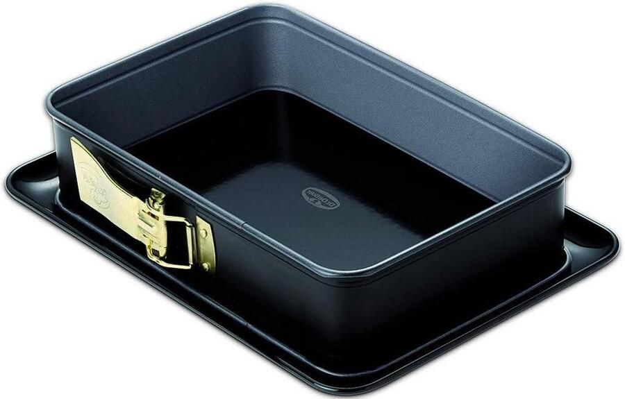 Rechthoekige Springvorm 28 x 18 cm Bakidee met Platserveerbodem Antiaanbaklaag Taartbakvorm met Emaille Coating Springvorm