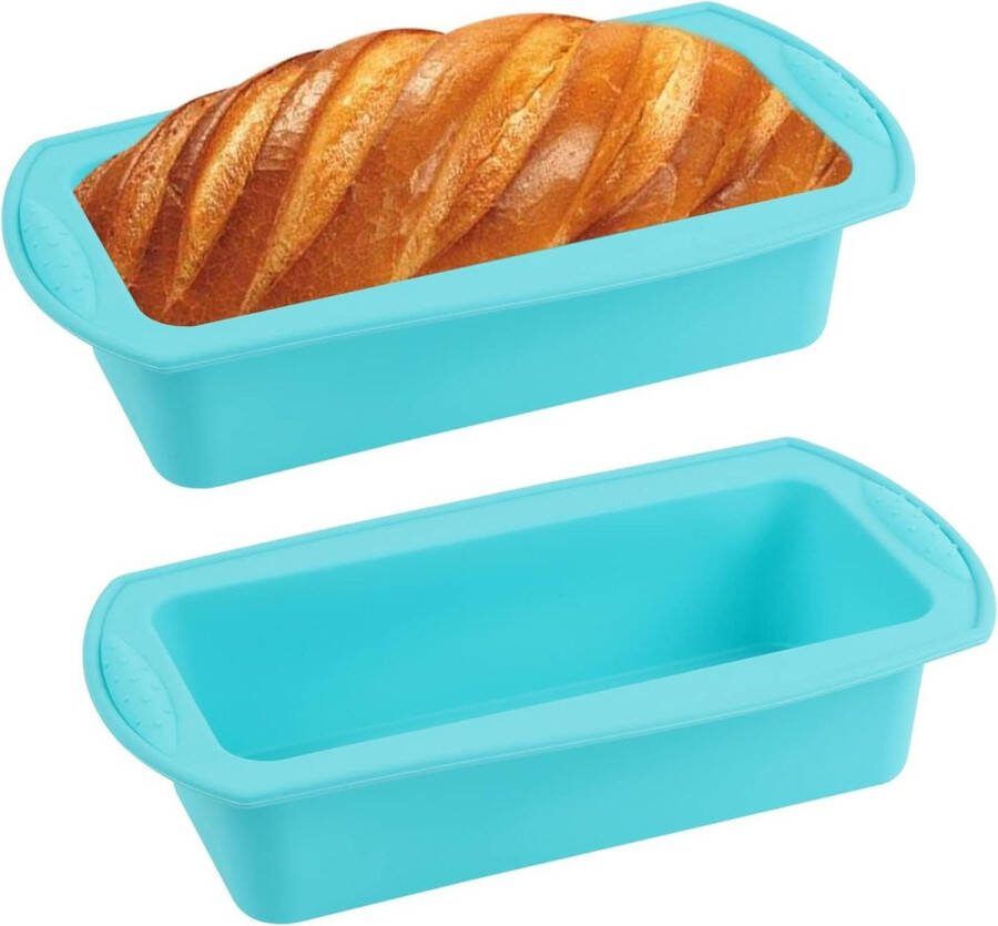 Rechthoekige Taartvorm Siliconen Cakevorm 21 x 9 x 6 cm Voor Brood Cake Blauw