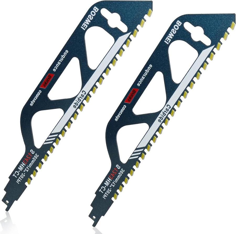 Reciprozaagblad voor steen 2 stuks hardmetaalstaal zaagbladen professioneel gebruik 305 mm (S1243 HM)