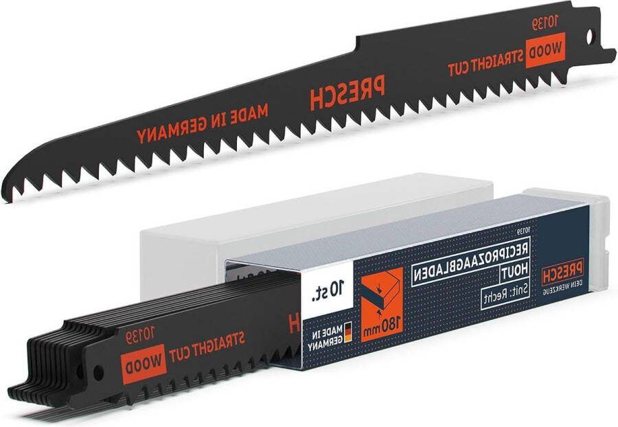 Reciprozaagbladen voor hout 210mm 10 stuks Zaagblad 6-180mm PVC buizen Zaagbladen hout inclusief doos