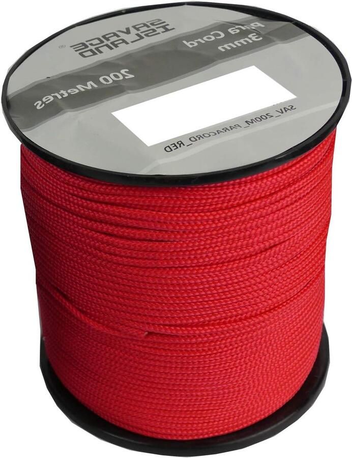 Reel Paracord Leger Camping 200 m voor Tent Basha Bivi Shelter Hangmat Bushcraft Rood