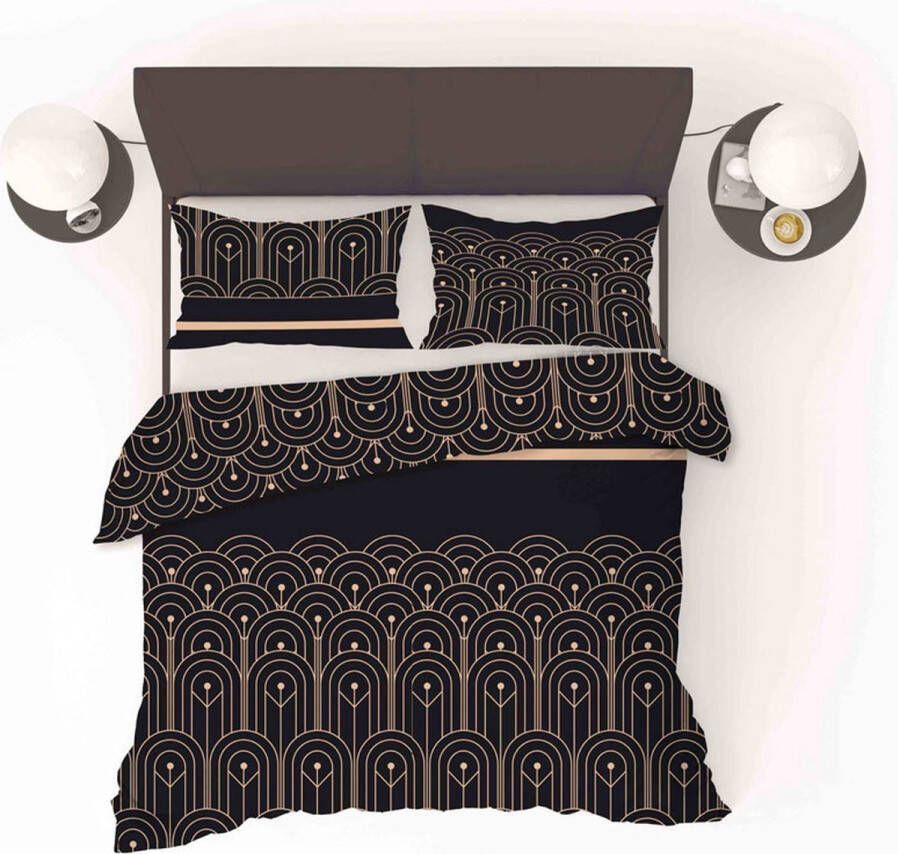 Refined Bedding Lits-Jumeaux Tweepersoons 200x200 220 + 2 kussenslopen Black Deco