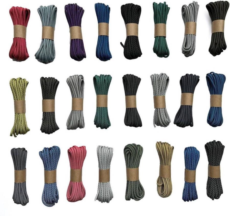 Reflecterend Paracord 550 (15 30 50 m) Scheurbestendig Parachutekoord Nylon Type III met 7 draden Veel kleuren