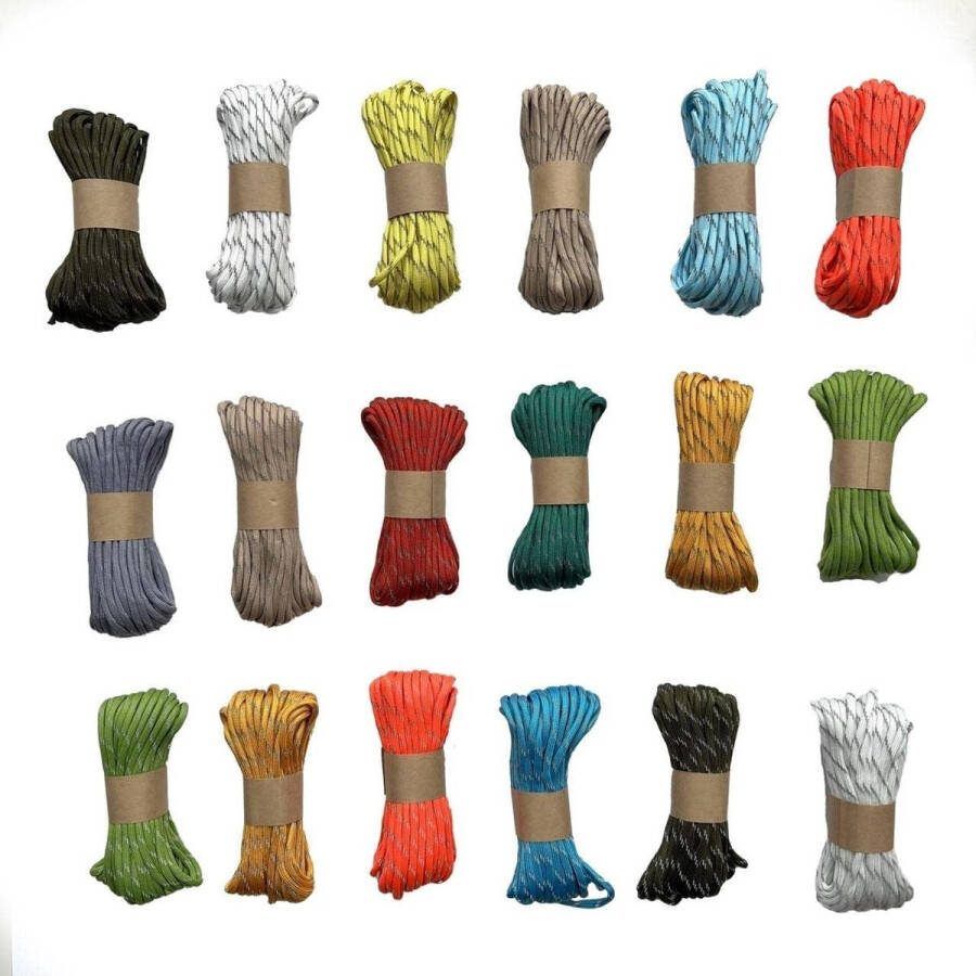 Reflecterend Paracord 550 4 mm 15 meter Survivalkoord Nylon met 7 draden kleuren