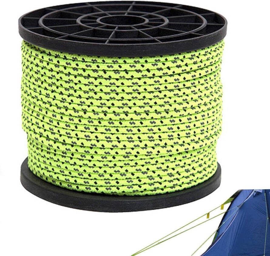 Reflecterende Koord 50M Guy Touwen Nylon Paracord Outdoor Veiligheidstouw met Reel Camping en Tentarcering