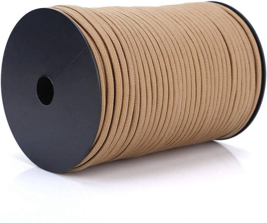 Reflecterende Parachute Cord Lanyard 100 M Paracord 550 9 Strengen Core Outdoor Parachutisten Pull Rescue Tent Touw Camo Zand