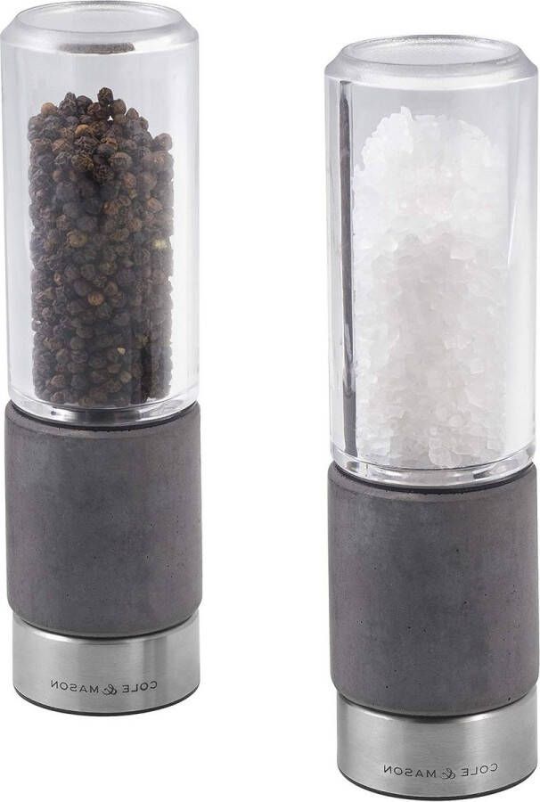 Regent Zout & Pepermolen Precision+ Instelbare Maling Beton Roestvrij Staal Acryl 180mm Inclusief 2 x Molens Levenslange Garantie op Mechanisme