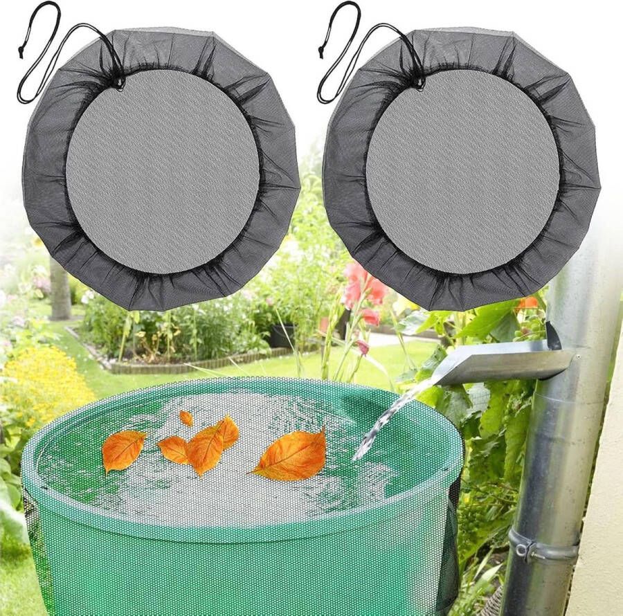 Regenton Hoogwaardige regentonafdekking met trekkoord Muggenbescherming Bladereninsecten Weerbestendig Regenton