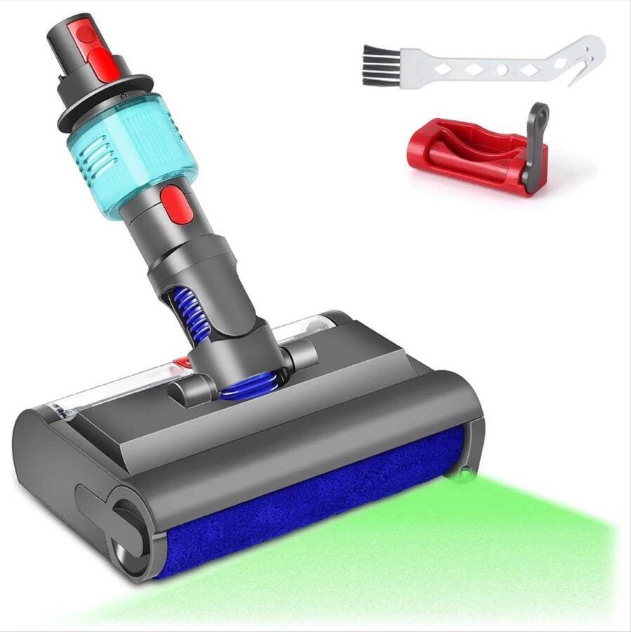 Reinigingsborstel voor Vloeren – Elektrische Mop met Groene LED Licht – Nat en Droog – Geschikt voor Hardhouten Vloeren en Tegels – Vloerreinigingsaccessoire