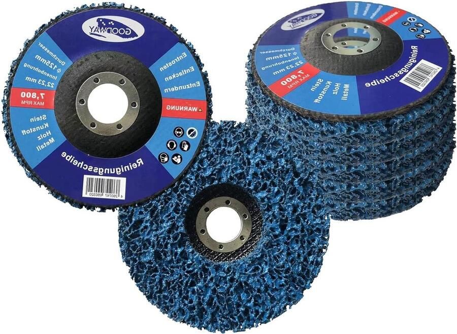 Reinigingsschijven 125 mm voor haakse slijper nylon weven set van 5 stuks