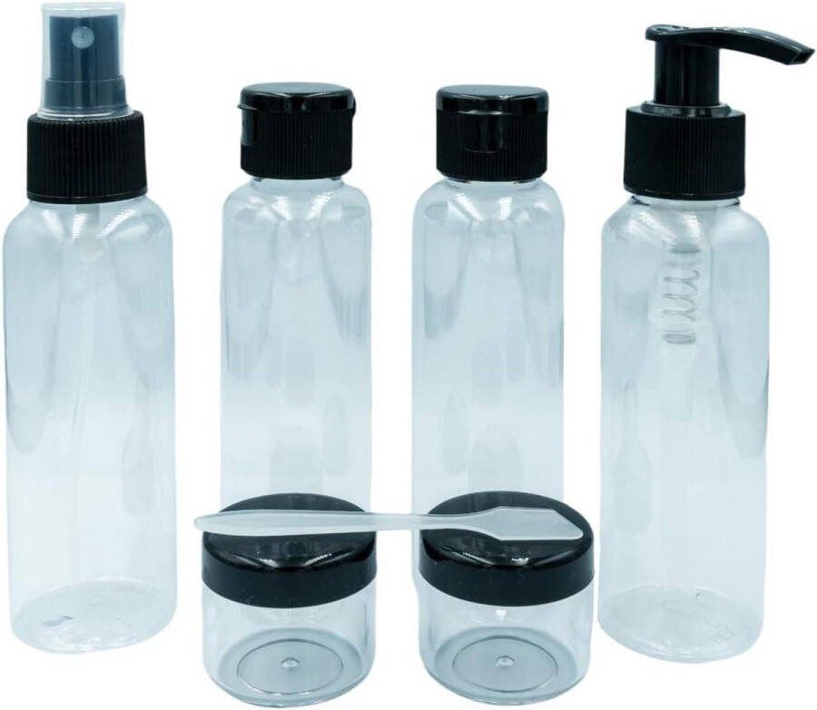 Reis-navulset 7-delig voor reisflessen vullen 100 ml met spatel reis-gadgets cosmetica reizen reisflesjes 100ml