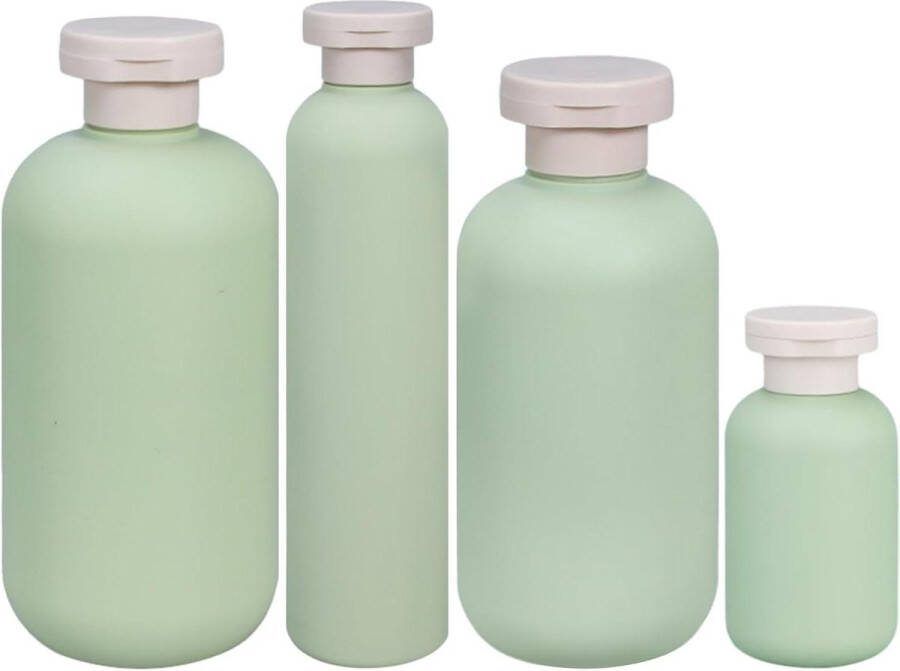 Reisfles voor toiletartikelen 100ML-200ML-260ML-300ML 4 Pack Knijpflessen Lege Plastic Zachte Herbruikbare Lekvrije Reis Containers Lege Flessen voor Shampoo Crèmes Lotion Inhoud geschikt voor vloeistoffen reisflesjes 100ml