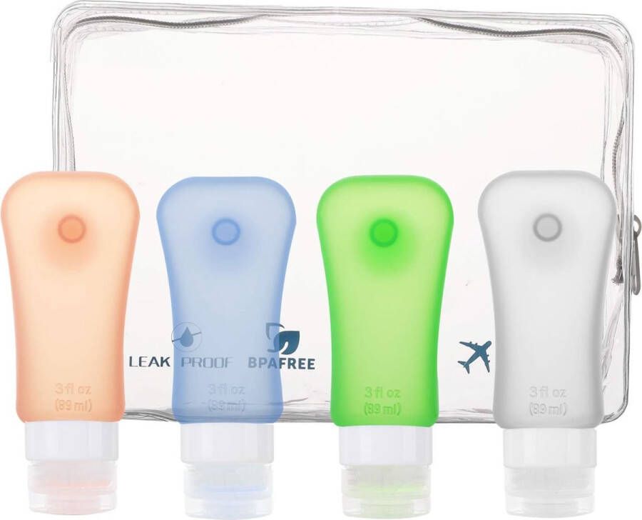 Reisflesjes Handbagage leeg reisformaat reisflessen om te vullen cosmetica shampoo vloeistoffen reisflessen – lekvrij navulbaar