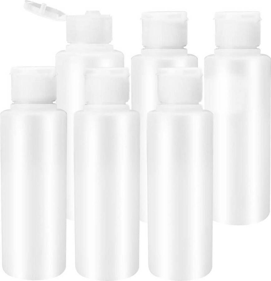 Reisflessen 100 ml Transparant Lege Cosmetica 6 Stuks Fles voor Lotion Mini-Luchtflessen reisflesjes 100ml