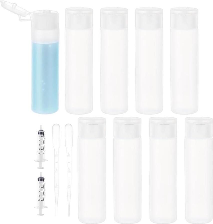 Reisflessen set Transparante plastic luchtflessen Vloeibare containers voor vlucht Vakantie 18 ml 10 verpakkingen reisflesjes 100ml