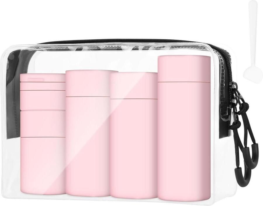Reisflessen set voor toiletartikelen lekvrije siliconen reiscontainers kleine lege miniflessen roze reisflesjes 100ml