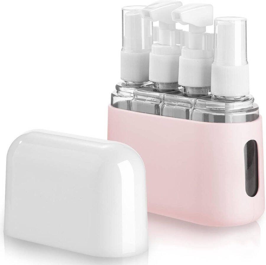 Reisflessen Toiletset 50 ML Clear Air Travel Fles Cosmetische Vloeibare Containers 4 STKS met Label en Opslag reisflesjes handbagage