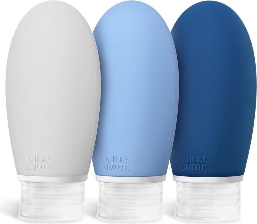 Reisflessen van 100 ml siliconen Navulbare en lekvrije draagbare container voor shampoo en crèmespoeling 3 stuks reisflesjes 100ml