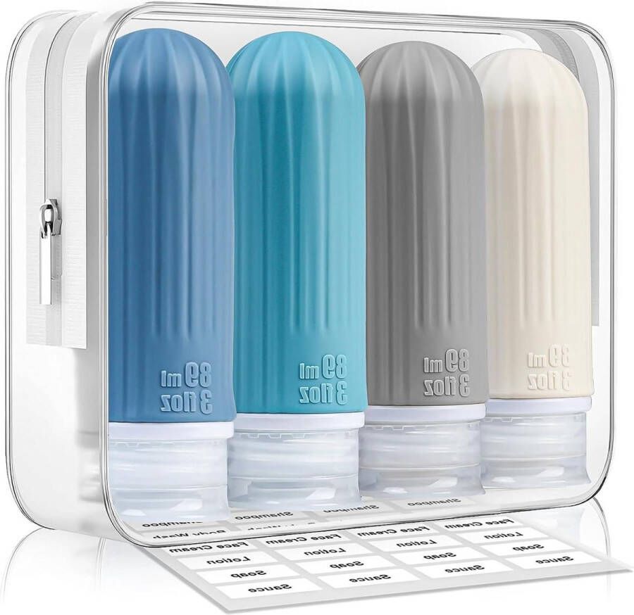 Reisformaat flessen 85 ml Waterdichte tas TSA goedgekeurd Lekbestendige reisshampoo Musthaves Reisbenodigdheden reisflesjes handbagage