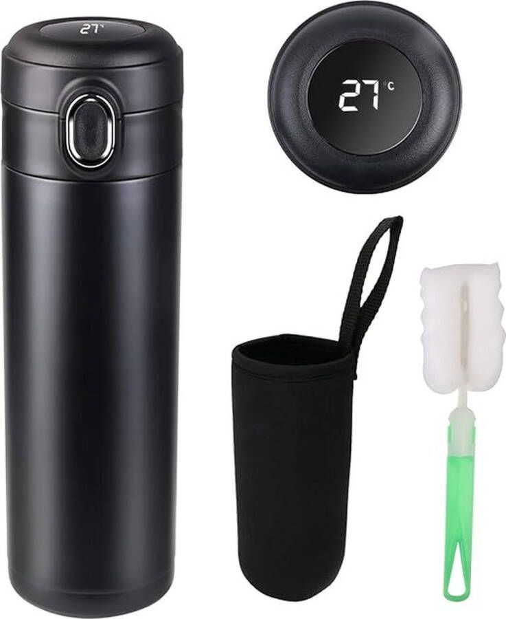 Reismokken lekvrij BPA-vrije roestvrijstalen koffiekop 450 ml led-temperatuurweergave slimme waterbeker vacuüm geïsoleerde fles voor warme en koude dranken waar en wanneer je maar