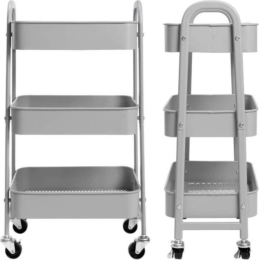 Rek op wielen plank organizer keukenrek keukentrolley keukenplank 29D x 39B x 76H centimeter