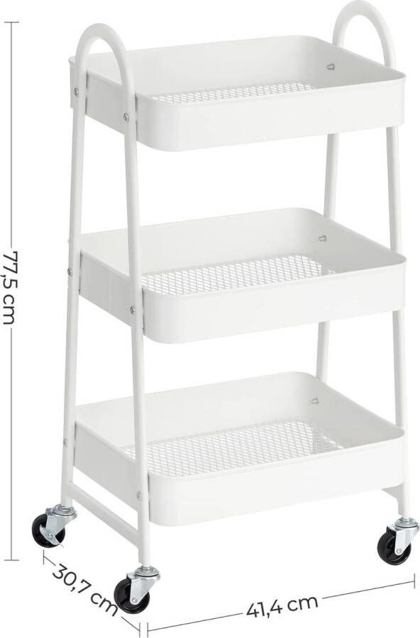 Rek op wielen plank organizer keukenrek keukentrolley keukenplank 30 7D x 41 4B x 77 5H centimeter