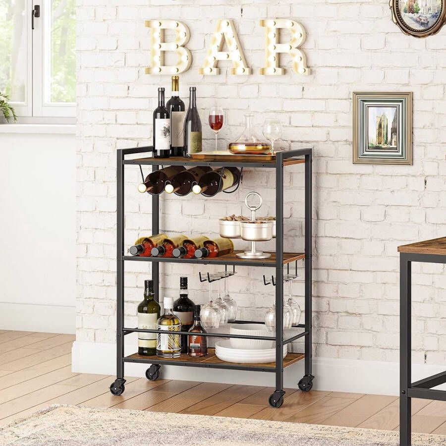 Rek op wielen plank organizer keukenrek keukentrolley keukenplank 32 5D x 60B x 86H centimeter
