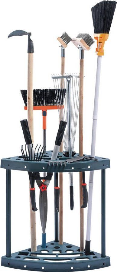 Rek Tuingereedschaphouder Opbergrek Opbergsysteem 19 plekken Plastic rek 43x43x58 5 Tuin Garage Schuur