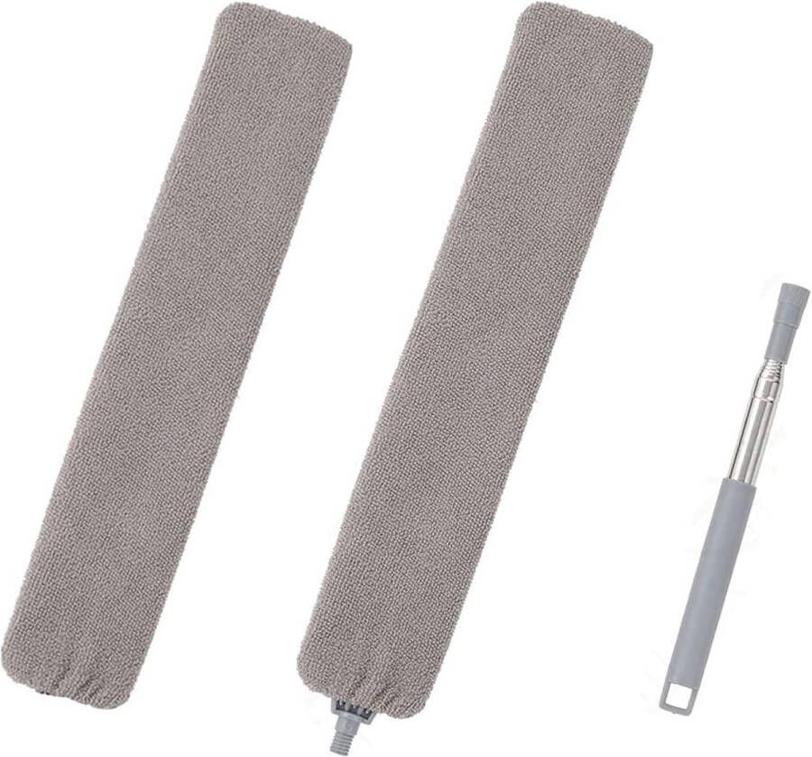 Rekbare plumeau Duster met roestvrijstalen telescopische stang uittrekbare stofreiniger platte microvezel-plumeau voor slaapbank meubelvloer huishoudelijk luik en stof