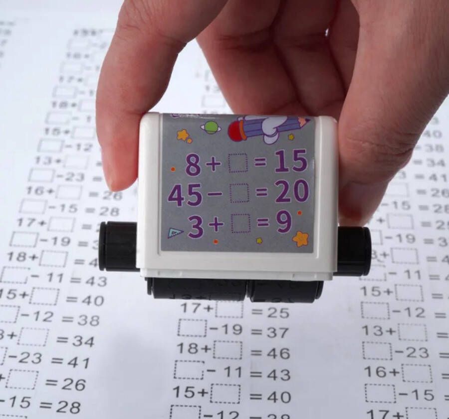 Rekenstempel- Wit- Rekenroller- Rekenen oefenen- Rekenspelletje- Rekenen leren- Leerspelletje- Denken- Denkspel- Basisschool