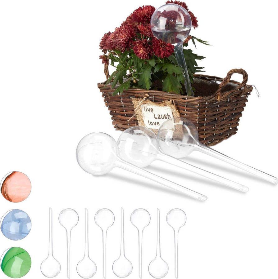 Merkloos Sans marque Relaxdays 12x waterdruppelaar watergeefsysteem plantbewateringssysteem transparant