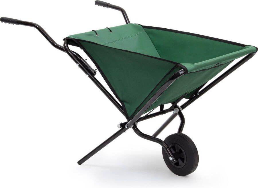 Relaxdays kruiwagen opvouwbaar inklapbare tuinwagen vouwkruiwagen groen 50 l
