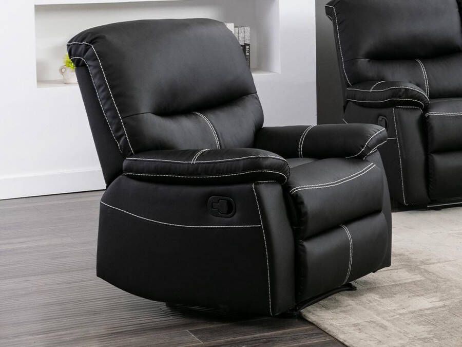 Relaxfauteuil CANBY Kunstleer Zwart L 79 cm x H 95 cm x D 90 cm